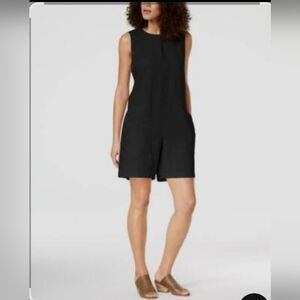 Eileen Fisher Black Sleeveless Jumpsuit 93% Tencel-lyocell, 7% Elastano